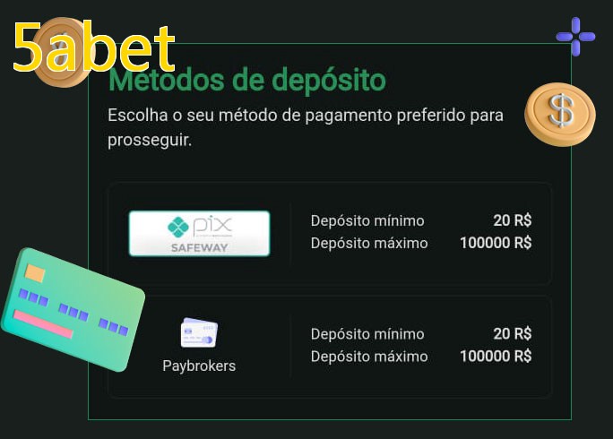 O cassino 5abetbet oferece uma grande variedade de métodos de pagamento